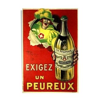 Affiche originale entoilée litho "Exigez un peureux" Henry Le Monnier 1925