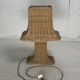 Lampe de table champignon "Pagode" en osier et rotin, Pays-Bas 1980