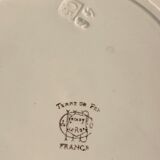 6 plates in earthenware rooster Terre de Fer Choisy Le Roy, 20th century