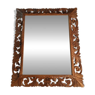 Renaissance style mirror in carved wood