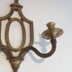 Golden Wrought Iron Wall Light with Oval Shield and Two Arms. French Work.