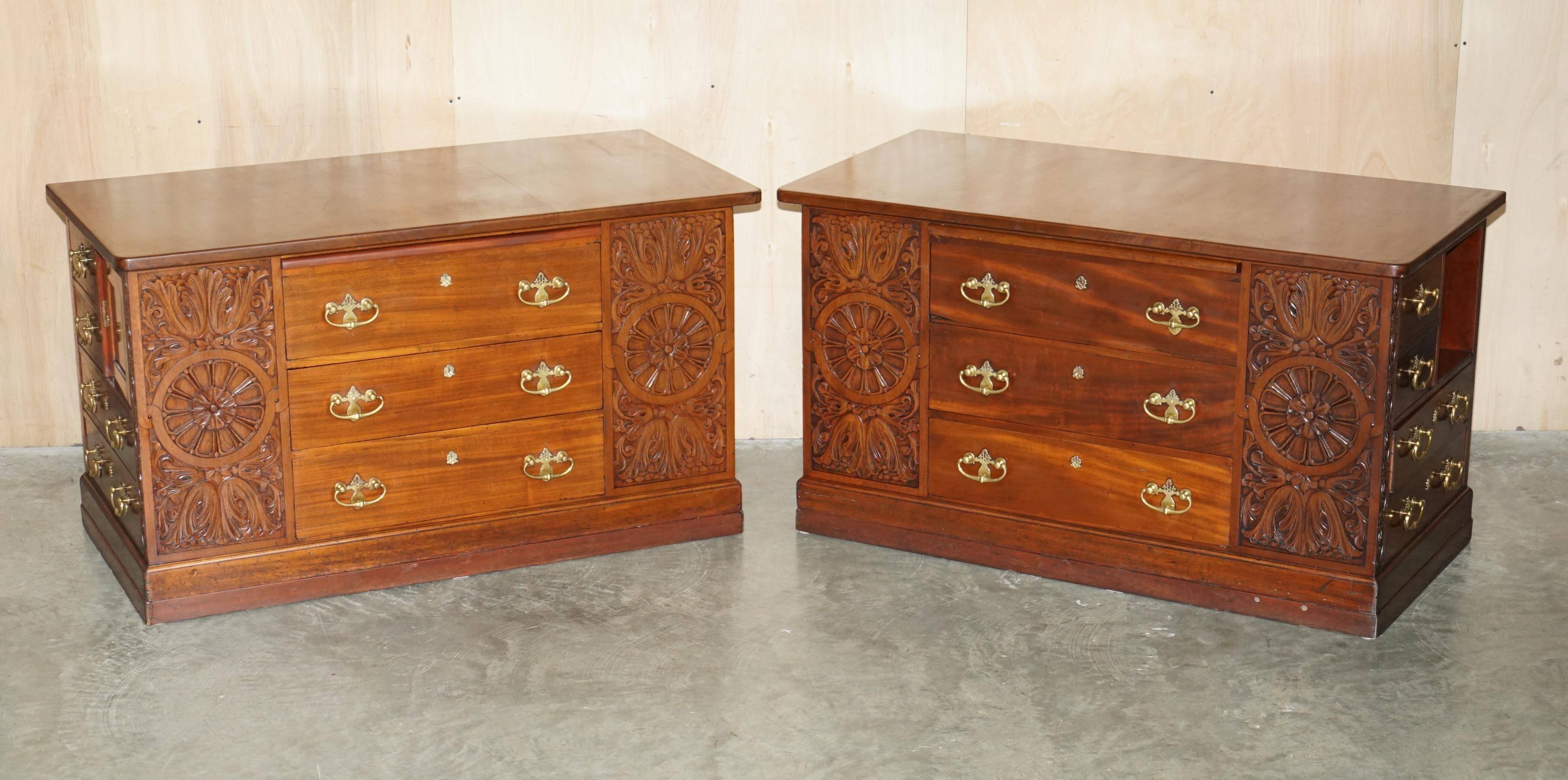 Victorian state desk by Thomas Chippendale or pair of two-drawer commodes
