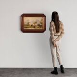 Peinture de paysage italienne signée du XXe siècle