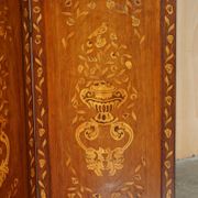 Pair of three-panel screens made of Dutch hardwood and walnut.