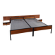 Two-person bed Japanese series Cees Braakman Pastoe and Auping with bedside table.
