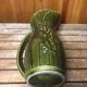 Old SARREGUEMINES Green Ceramic Pitcher Vintage Vines Decor