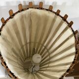 Vintage bamboo and rattan floor lamp