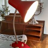 Red and gold cocotte lamp, to table, flexible, 1950s