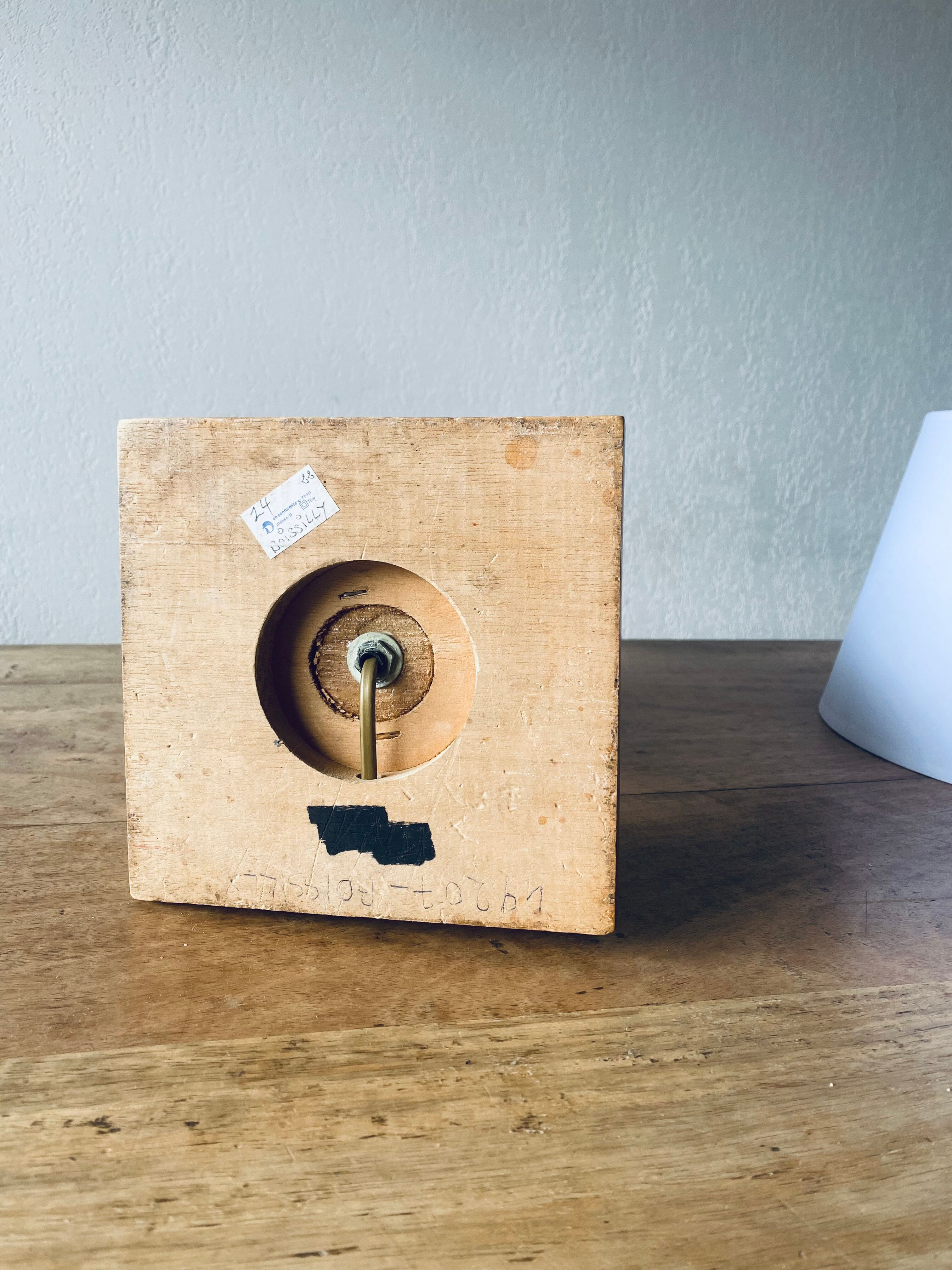 Large carved wooden lamp