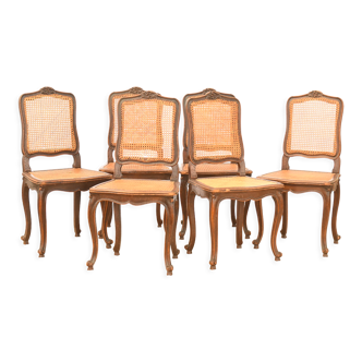 Suite of 6 canned chairs