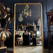 Louis philippe period fireplace mirror in golden wood (1m88x1m03) 19th century