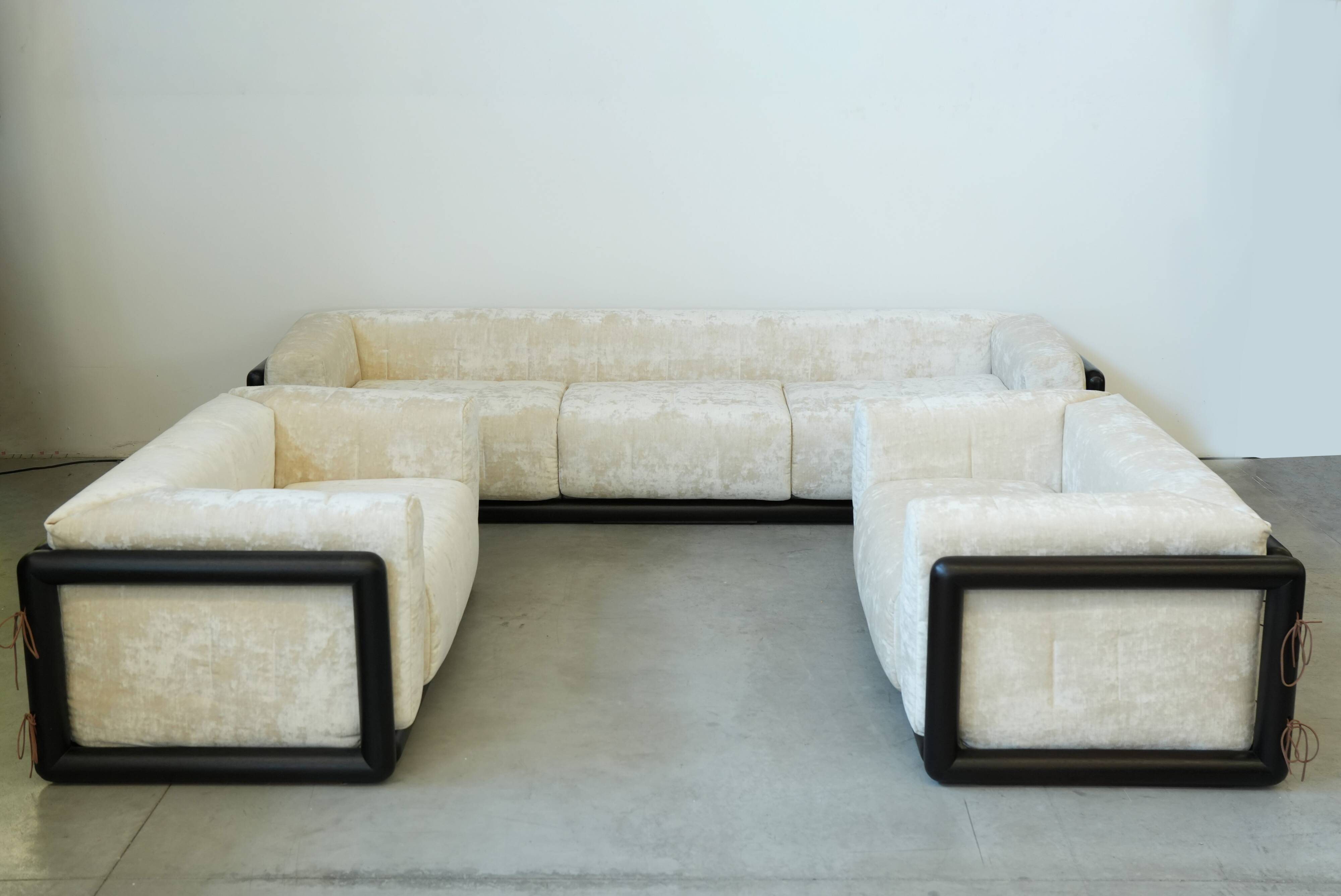 1973 “Cornaro” Sofa & Armchair Set by Carlo Scarpa for Simon