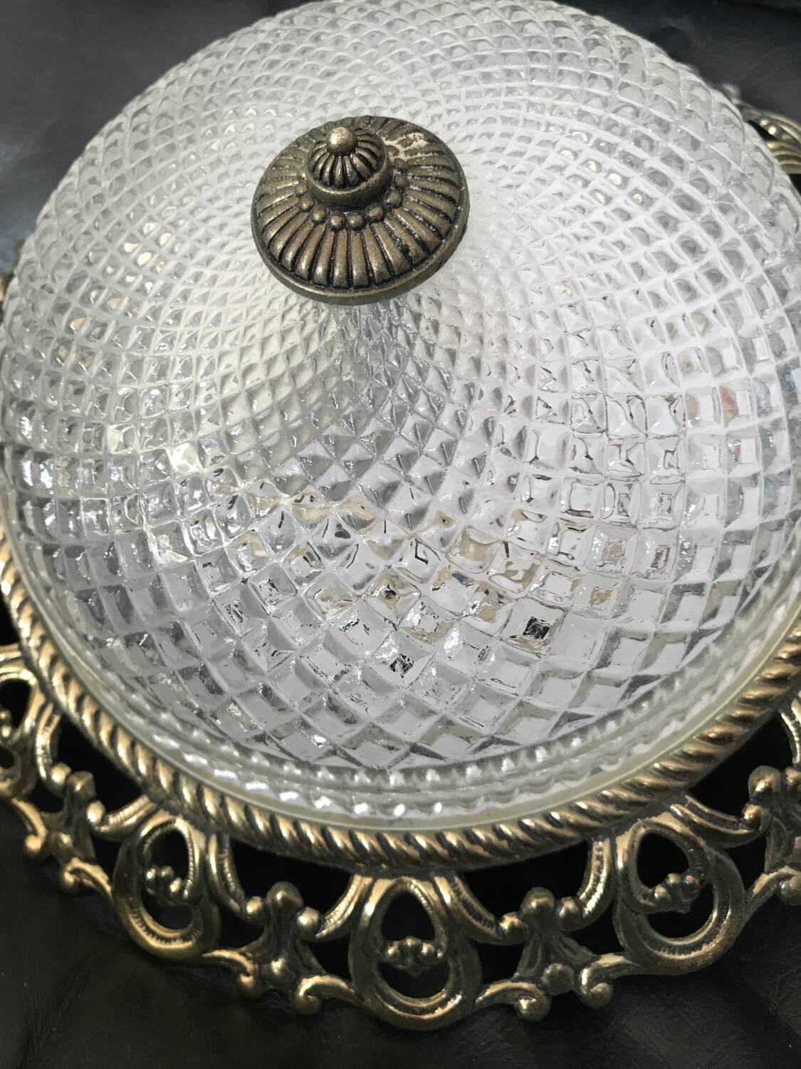 Molded glass ceiling light