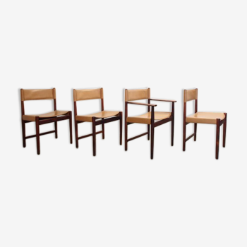 Lot de 4 chaises en bois de rose de Kurt Ostervig pour Sibast Furniture