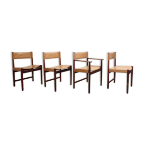 Lot de 4 chaises en bois - rose