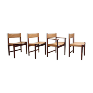 Lot de 4 chaises en bois de rose