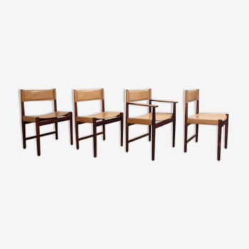 Set of 4 chairs Kurt Ostervig for Sibast Furniture rosewood