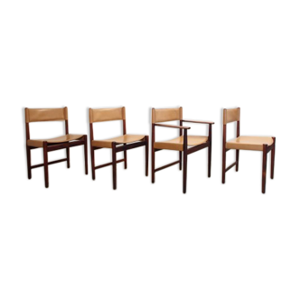 Lot de 4 chaises en bois de rose de Kurt Ostervig pour Sibast Furniture