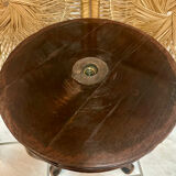 Antique Napoleon III adjustable piano stool and canvas