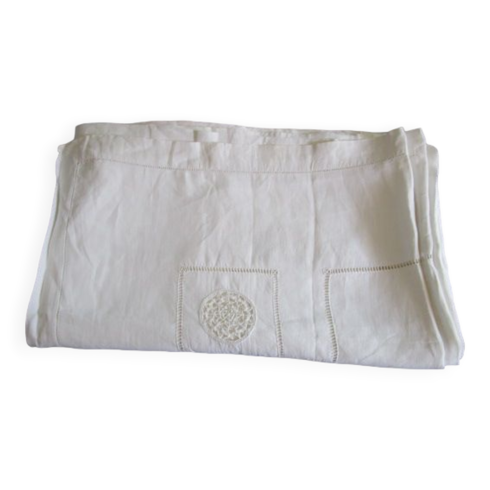 Old embroidered tablecloth - monogrammed: 245x190cm
