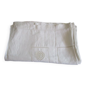 Old embroidered tablecloth - monogrammed: 245x190cm