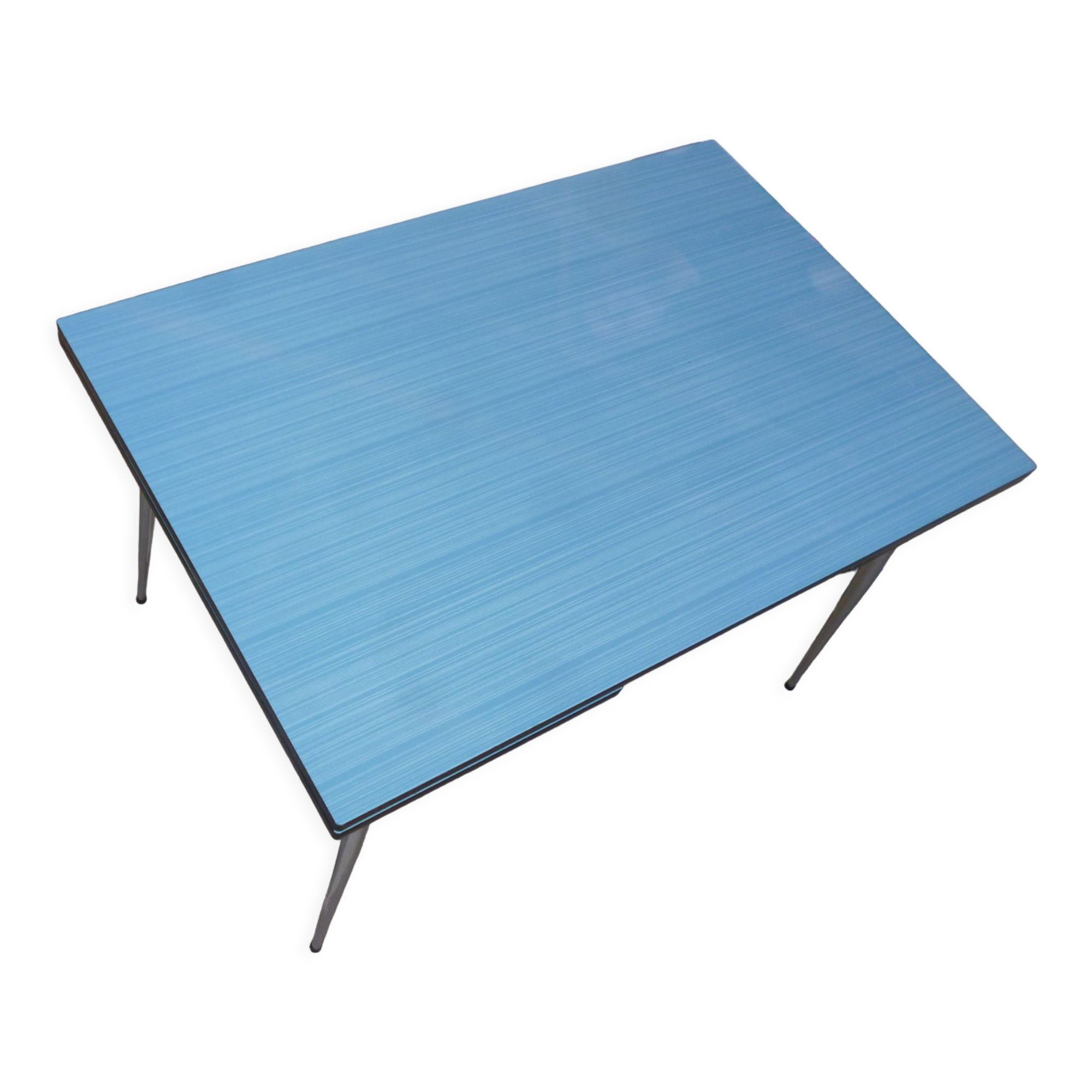 Blue formica table