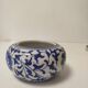Small round Chinese-style porcelain pot with blue and white decoration