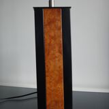 1970s elm magnifying glass table lamp