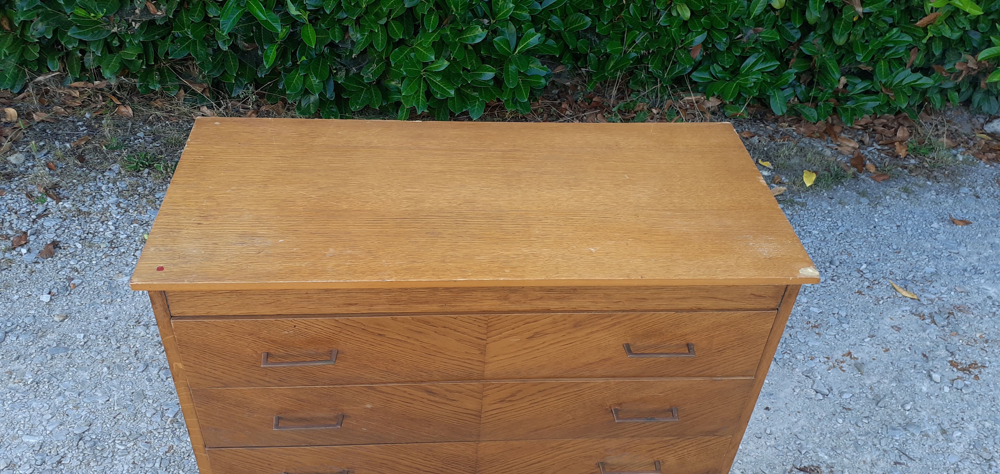 Commode 4 tiroirs pieds compas année 50 vintage