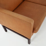 Leather two-seater sofa, 70s Scandinavian design
