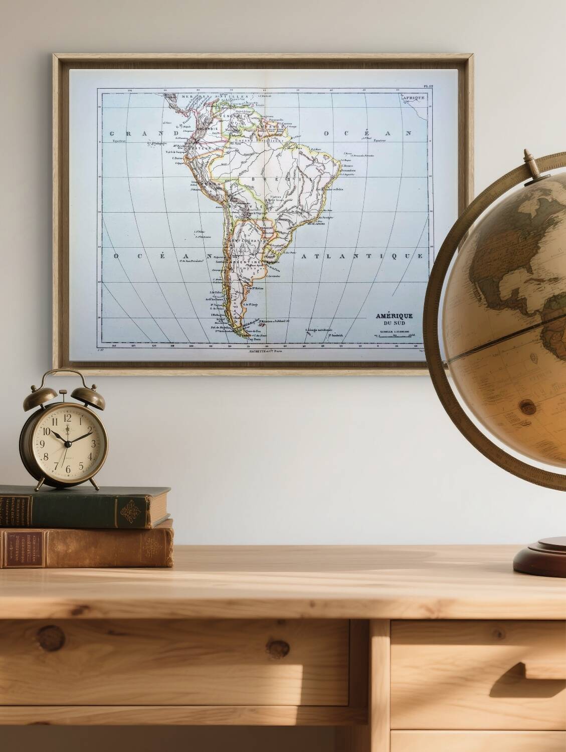 South America, vintage map, 1887, Authentic