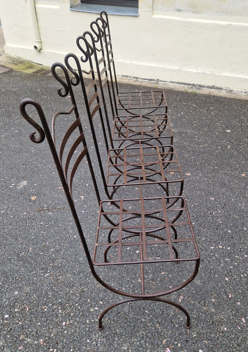 Ensemble de 4 chaises de jardin en fer XXe