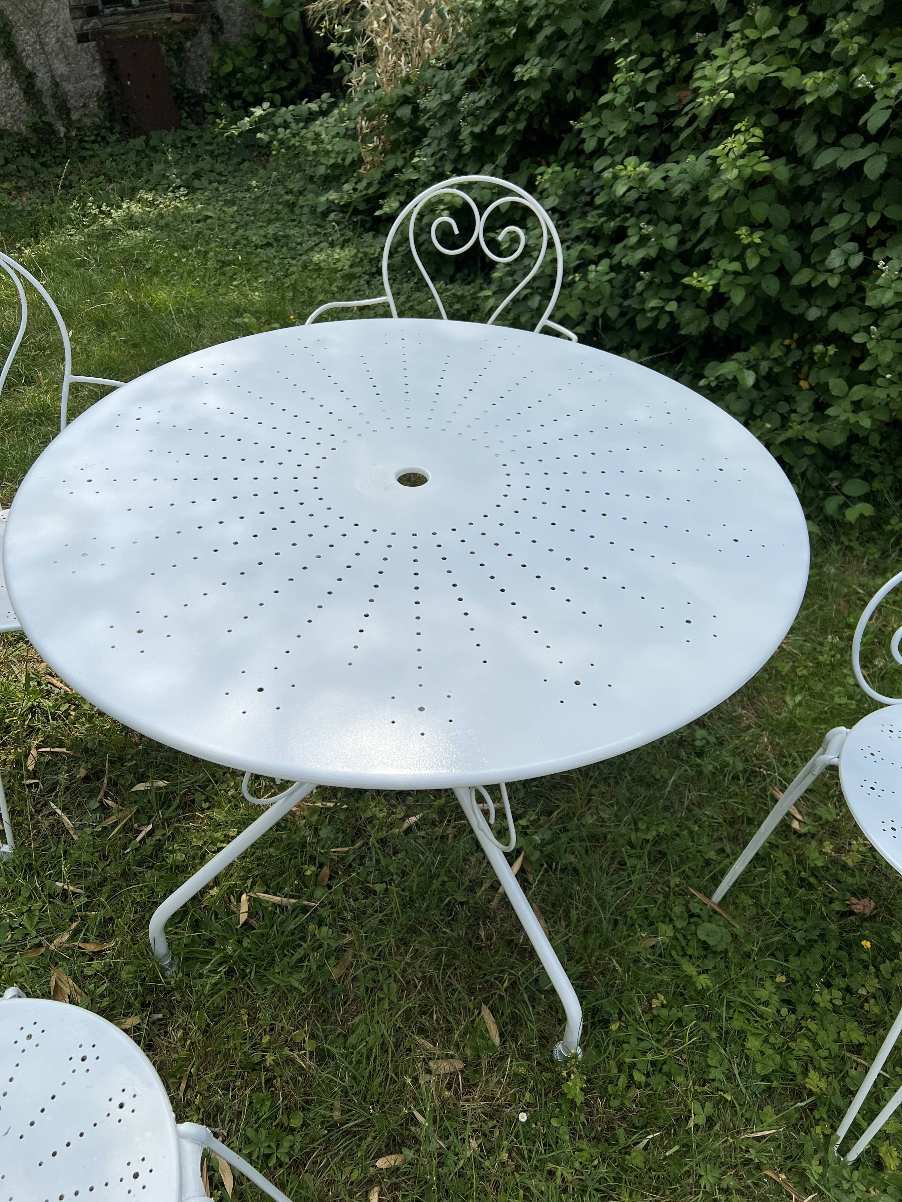 Wrought iron garden furniture