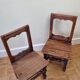 Pair of old children's chairs made of solid wood