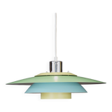 Superbe suspension de Design Light modèle Lux - couleur verte, jaune et bleue - Danemark 1980