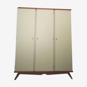 50s oak and light khaki cabinet