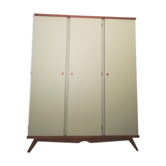 50s oak and light khaki cabinet