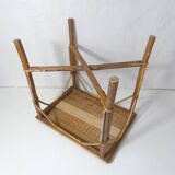Old rattan side table