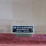 "Samsas" canapé in rare velvet by Carl Malmsten from the mid-century, Sweden, 1960s.