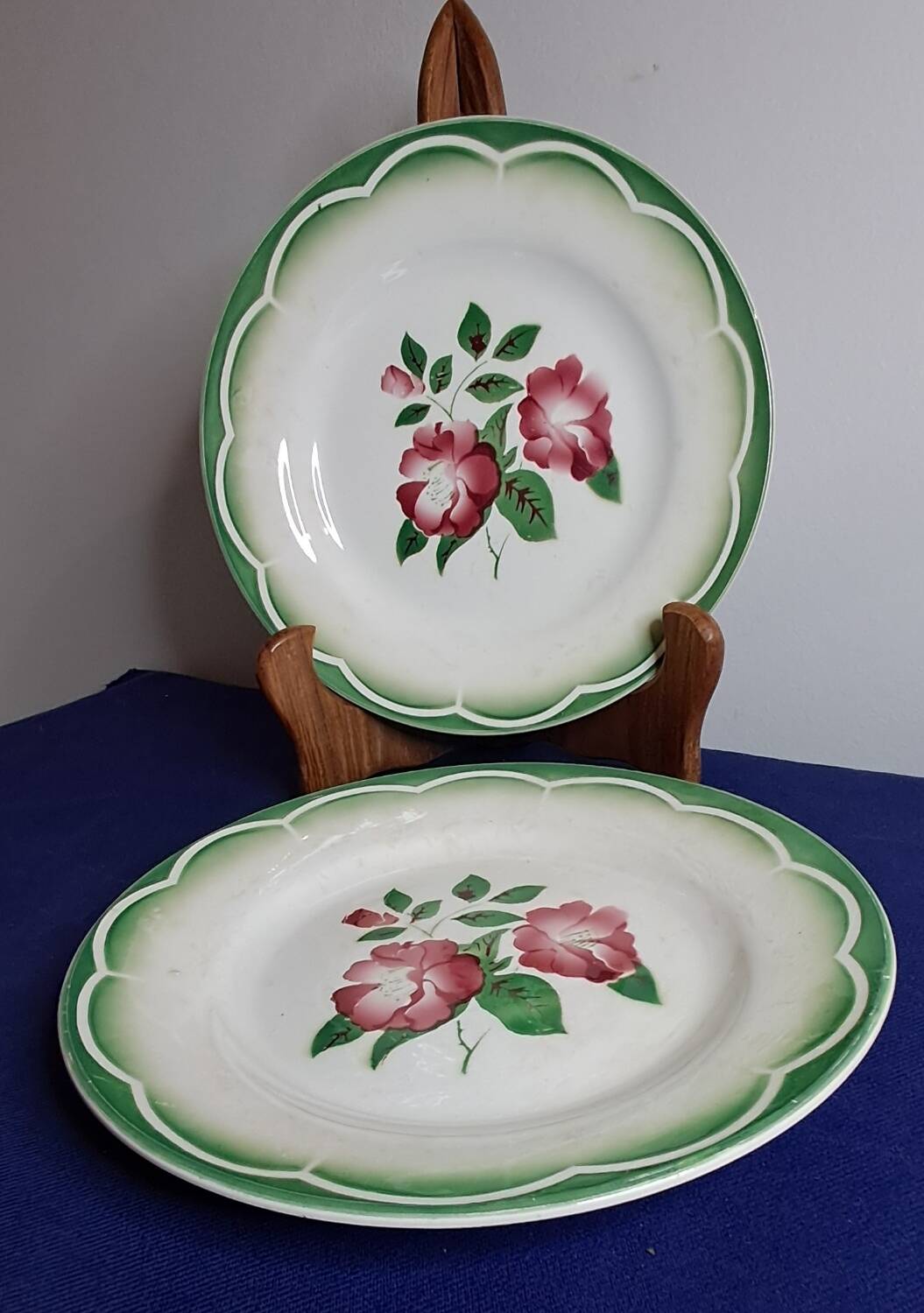 2 vintage flat plates model Mireille from Digoin Sarreguemines