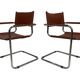 Set of 4 Bauhaus cantilever chairs cognac leather and chrome Design