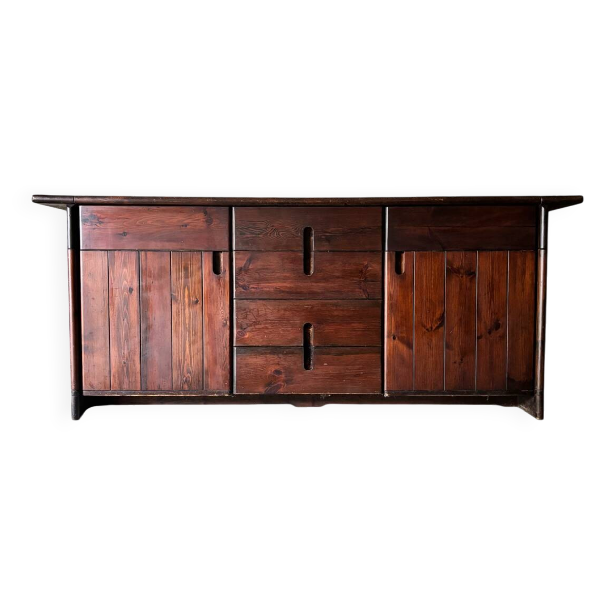 Solid pine sideboard by Silvio Coppola for Fratelli Montina, 1970