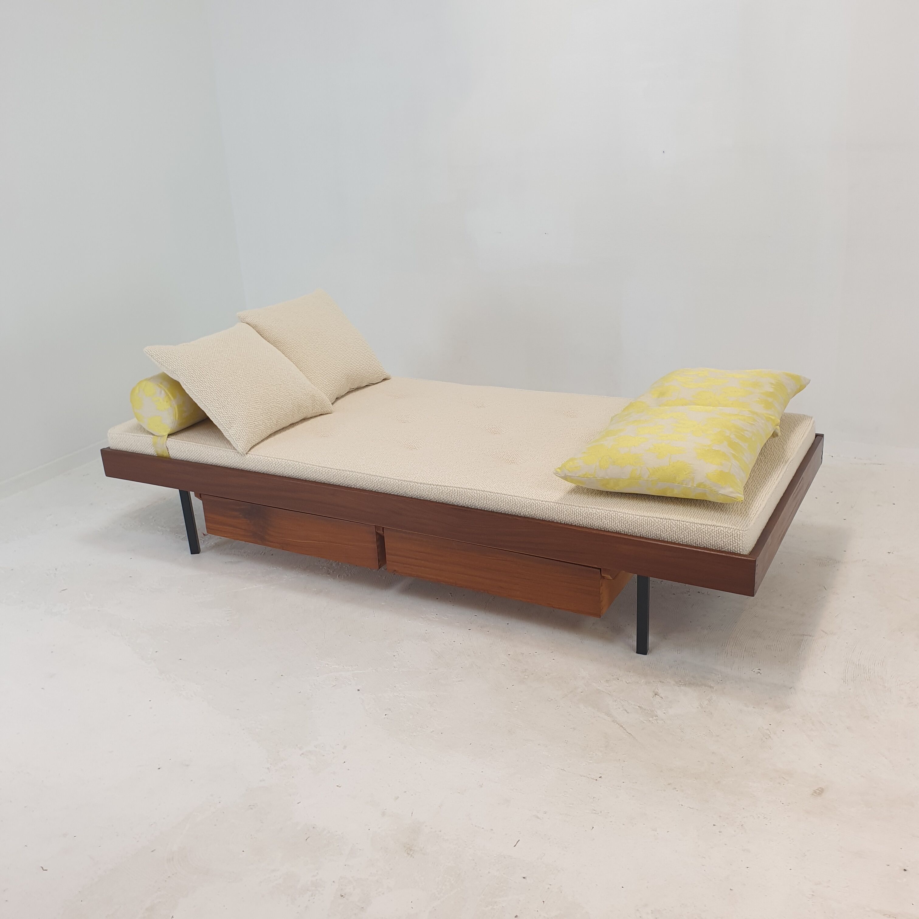 Teak Daybed with Dedar Cushions and Bolster, 1960s