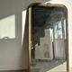 Large gilded mirror 19th century rounded corners mercury glass Louis XVI style