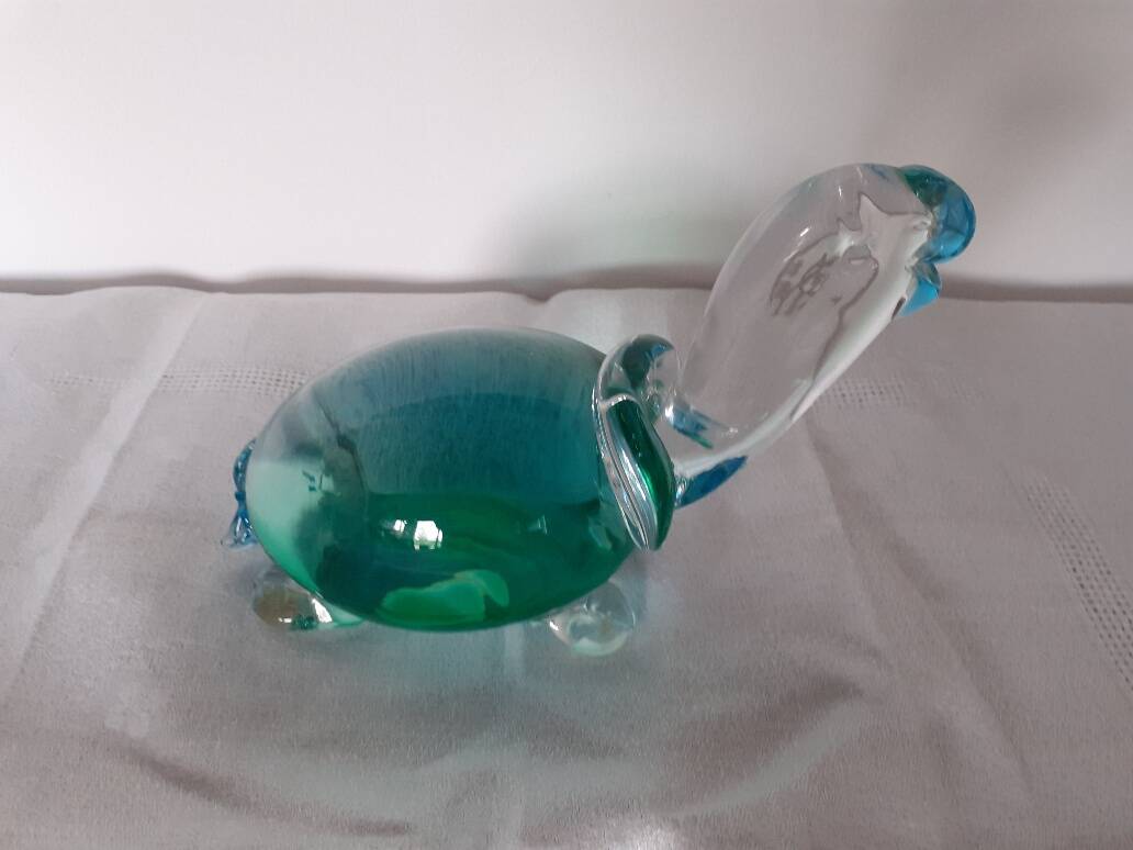 Paperweight Murano glass turtle signed Nason