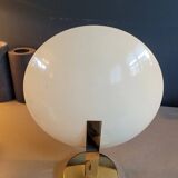 Gold and cream white saucer wall sconce