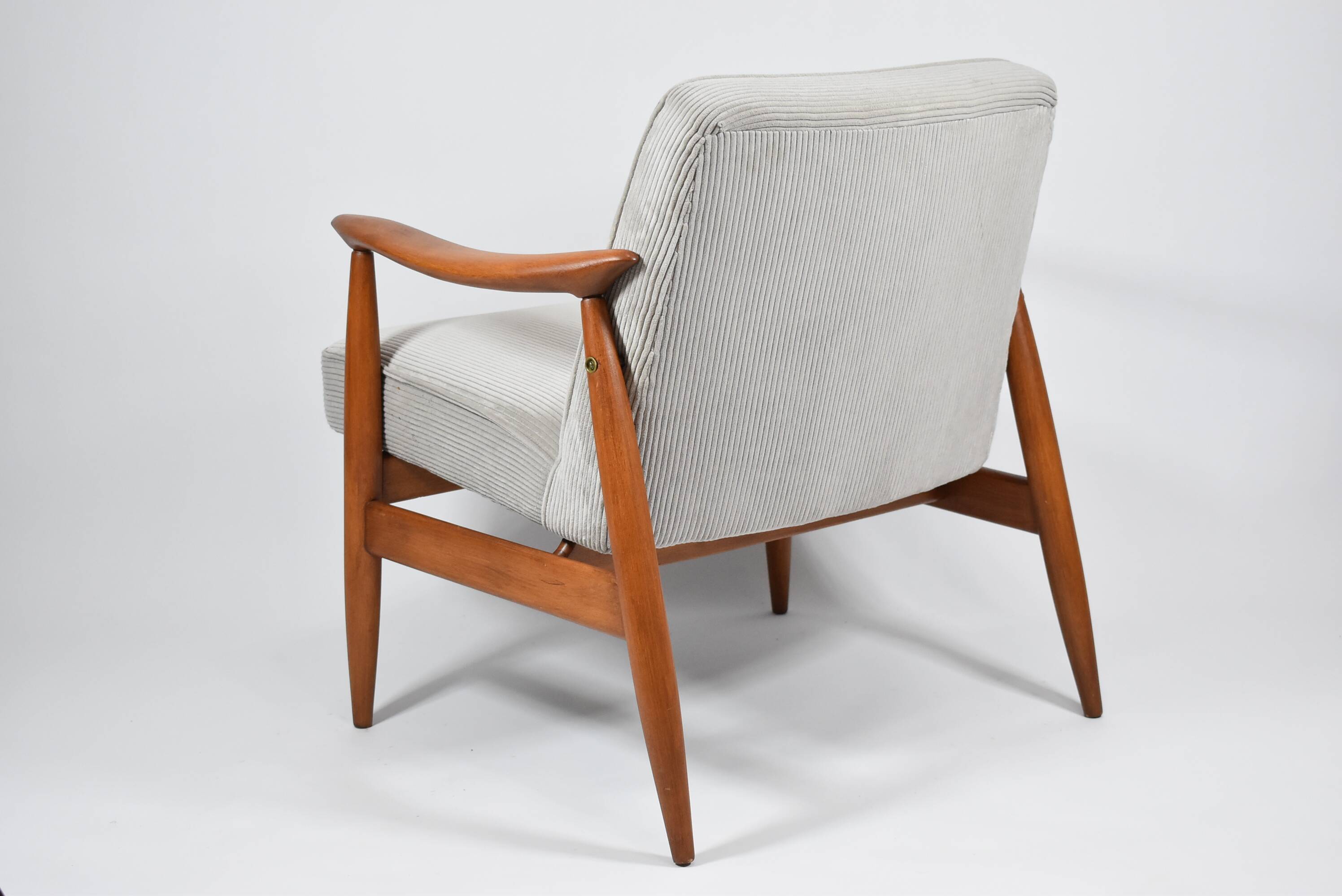 Famous Vintage armchair "Kedzior", fully restored, Grey CORD