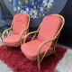 Pair of rattan chairs with cushions Audoux Minnet