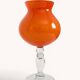 Murano Orange Cased Glass Large Goblet Vase, Italy, 1970s