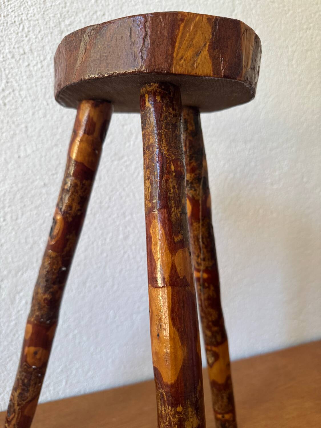 Brutalist wooden stools from the 60s